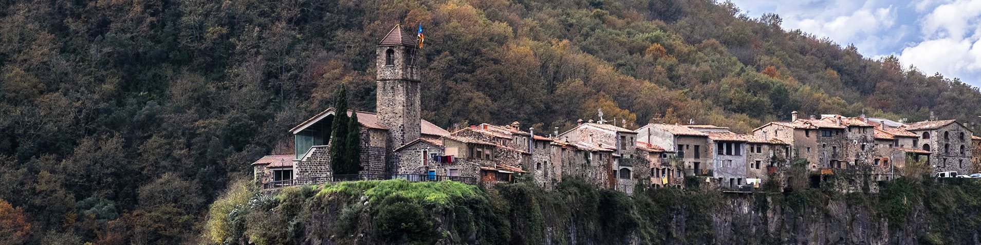 Bicycle route medieval villages Costa Brava Spain